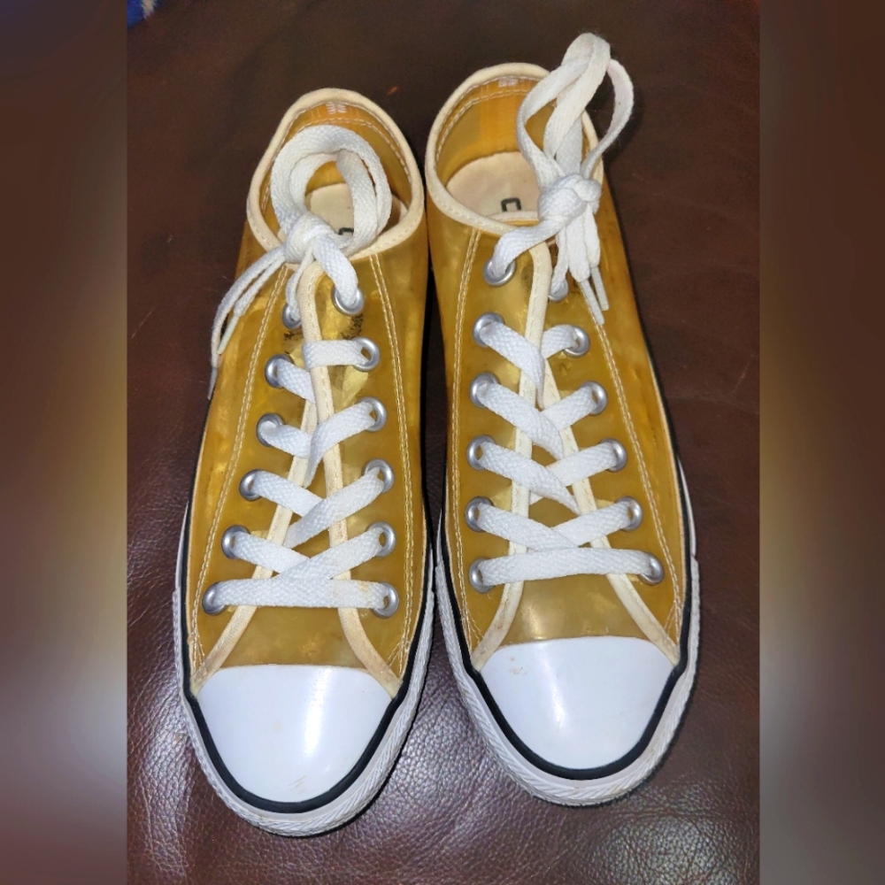 Converse All Star Chuck Taylor Clear Vinyl Yellow Shoes Size 5 Multisex (women 7